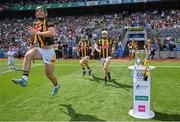 17 July 2022; Kilkenny players, including Cian Kenny, left, run past the Liam MacCarthy Cup before the GAA Hurling All-Ireland Senior Championship Final match between Kilkenny and Limerick at Croke Park in Dublin. Photo by Stephen McCarthy/Sportsfile