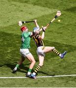 17 July 2022; TJ Reid of Kilkenny in action against Barry Nash of Limerick during the GAA Hurling All-Ireland Senior Championship Final match between Kilkenny and Limerick at Croke Park in Dublin. Photo by Daire Brennan/Sportsfile