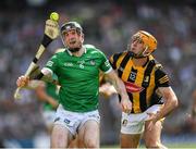 17 July 2022; Declan Hannon of Limerick is tackled by Billy Ryan of Kilkenny  during the GAA Hurling All-Ireland Senior Championship Final match between Kilkenny and Limerick at Croke Park in Dublin. Photo by Ray McManus/Sportsfile