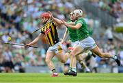 17 July 2022; Adrian Mullen of Kilkenny in action against Kyle Hayes of Limerick during the GAA Hurling All-Ireland Senior Championship Final match between Kilkenny and Limerick at Croke Park in Dublin. Photo by Stephen McCarthy/Sportsfile