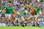 17 July 2022; Billy Ryan of Kilkenny scores his side's first goal during the GAA Hurling All-Ireland Senior Championship Final match between Kilkenny and Limerick at Croke Park in Dublin. Photo by Stephen McCarthy/Sportsfile