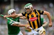 17 July 2022; Paddy Deegan of Kilkenny in action against Aaron Gillane of Limerick during the GAA Hurling All-Ireland Senior Championship Final match between Kilkenny and Limerick at Croke Park in Dublin. Photo by Seb Daly/Sportsfile
