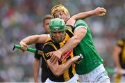 17 July 2022; Tommy Walsh of Kilkenny is tackled by Tom Morrissey of Limerick during the GAA Hurling All-Ireland Senior Championship Final match between Kilkenny and Limerick at Croke Park in Dublin. Photo by Ramsey Cardy/Sportsfile
