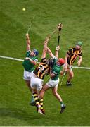 17 July 2022; Walter Walsh of Kilkenny in action against Mike Casey, left, and Barry Nash of Limerick during the GAA Hurling All-Ireland Senior Championship Final match between Kilkenny and Limerick at Croke Park in Dublin. Photo by Daire Brennan/Sportsfile