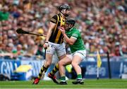 17 July 2022; Walter Walsh of Kilkenny in action against Darragh O'Donovan of Limerick during the GAA Hurling All-Ireland Senior Championship Final match between Kilkenny and Limerick at Croke Park in Dublin. Photo by Harry Murphy/Sportsfile