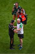 17 July 2022; Limerick manager John Kiely shakes hands with Kilkenny manager Brian Cody after the GAA Hurling All-Ireland Senior Championship Final match between Kilkenny and Limerick at Croke Park in Dublin. Photo by Daire Brennan/Sportsfile