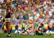 17 July 2022; Dan Morrissey of Limerick celebrates with teammate Diarmaid Byrnes after the GAA Hurling All-Ireland Senior Championship Final match between Kilkenny and Limerick at Croke Park in Dublin. Photo by Eóin Noonan/Sportsfile