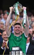 17 July 2022; Limerick captain Declan Hannon lifts the Liam MacCarthy cup after his side's victory in the GAA Hurling All-Ireland Senior Championship Final match between Kilkenny and Limerick at Croke Park in Dublin. Photo by Piaras Ó Mídheach/Sportsfile