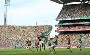 17 July 2022; Gearóid Hegarty of Limerick in action against Tommy Walsh of Kilkenny during the GAA Hurling All-Ireland Senior Championship Final match between Kilkenny and Limerick at Croke Park in Dublin. Photo by Ramsey Cardy/Sportsfile