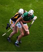 17 July 2022; Kyle Hayes of Limerick in action against Michael Carey of Kilkenny during the GAA Hurling All-Ireland Senior Championship Final match between Kilkenny and Limerick at Croke Park in Dublin. Photo by Daire Brennan/Sportsfile