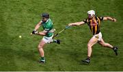17 July 2022; Darragh O'Donovan of Limerick is hooked by Conor Browne of Kilkenny during the GAA Hurling All-Ireland Senior Championship Final match between Kilkenny and Limerick at Croke Park in Dublin. Photo by Daire Brennan/Sportsfile