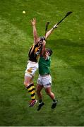 17 July 2022; Walter Walsh of Kilkenny in action against Darragh O'Donovan of Limerick during the GAA Hurling All-Ireland Senior Championship Final match between Kilkenny and Limerick at Croke Park in Dublin. Photo by Daire Brennan/Sportsfile