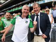 17 July 2022; Limerick manager John Kiely and businessman JP McManus after the GAA Hurling All-Ireland Senior Championship Final match between Kilkenny and Limerick at Croke Park in Dublin. Photo by Ray McManus/Sportsfile