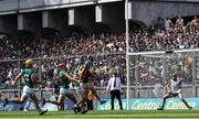 17 July 2022; TJ Reid of Kilkenny shoots under pressure from Barry Nash of Limerick during the GAA Hurling All-Ireland Senior Championship Final match between Kilkenny and Limerick at Croke Park in Dublin. Photo by Ramsey Cardy/Sportsfile