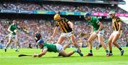 17 July 2022; Mike Casey of Limerick in action against Billy Ryan of Kilkenny during the GAA Hurling All-Ireland Senior Championship Final match between Kilkenny and Limerick at Croke Park in Dublin. Photo by Stephen McCarthy/Sportsfile