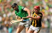 17 July 2022; Adrian Mullen of Kilkenny in action against Diarmaid Byrnes of Limerick during the GAA Hurling All-Ireland Senior Championship Final match between Kilkenny and Limerick at Croke Park in Dublin. Photo by Stephen McCarthy/Sportsfile