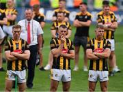 17 July 2022; Kilkenny players including Martin Keoghan, left, Eoin Cody and Cian Kenny watch the presentation after the GAA Hurling All-Ireland Senior Championship Final match between Kilkenny and Limerick at Croke Park in Dublin. Photo by Ray McManus/Sportsfile