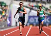 17 July 2022; Chris O'Donnell of Ireland, left, on his way to finishing fourth in his men's 400m heat during day three of the World Athletics Championships at Hayward Field in Eugene, Oregon, USA. Photo by Sam Barnes/Sportsfile