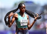 17 July 2022; Rhasidat Adeleke of Ireland before competing in the women's 400m during day three of the World Athletics Championships at Hayward Field in Eugene, Oregon, USA. Photo by Sam Barnes/Sportsfile