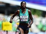 17 July 2022; Rhasidat Adeleke of Ireland on her way to finishing second in her women's 400m heat during day three of the World Athletics Championships at Hayward Field in Eugene, Oregon, USA. Photo by Sam Barnes/Sportsfile