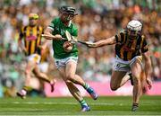 17 July 2022; Graeme Mulcahy of Limerick in action against Michael Carey of Kilkenny during the GAA Hurling All-Ireland Senior Championship Final match between Kilkenny and Limerick at Croke Park in Dublin. Photo by Seb Daly/Sportsfile