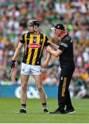 17 July 2022; Kilkenny manager Brian Cody talks with David Blanchfield during the GAA Hurling All-Ireland Senior Championship Final match between Kilkenny and Limerick at Croke Park in Dublin. Photo by Seb Daly/Sportsfile