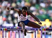 17 July 2022; Just Kwaou-Mathey of France competes in the men's 110m hurdles semi-finals during day three of the World Athletics Championships at Hayward Field in Eugene, Oregon, USA. Photo by Sam Barnes/Sportsfile
