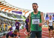 17 July 2022; Thomas Barr of Ireland reacts after finishing 5th in his men's 400m hurdles semi-final during day three of the World Athletics Championships at Hayward Field in Eugene, Oregon, USA. Photo by Sam Barnes/Sportsfile
