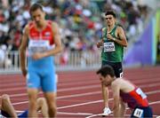 17 July 2022; Andrew Coscoran of Ireland crosses the line to finish 12th in his men's 1500m semi-finals during day three of the World Athletics Championships at Hayward Field in Eugene, Oregon, USA. Photo by Sam Barnes/Sportsfile