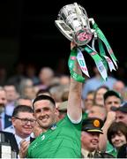 17 July 2022; Darragh O'Donovan of Limerick lifts the Liam MacCarthy Cup after the GAA Hurling All-Ireland Senior Championship Final match between Kilkenny and Limerick at Croke Park in Dublin. Photo by Stephen McCarthy/Sportsfile