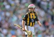 17 July 2022; Ellie Brennan, Caragh N.S., Naas, Kildare, representing Kilkenny, during the INTO Cumann na mBunscol GAA Respect Exhibition Go Games at half-time of the GAA All-Ireland Senior Hurling Championship Final match between Kilkenny and Limerick at Croke Park in Dublin. Photo by Stephen McCarthy/Sportsfile