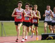17 July 2022; Dean Casey of Ennis Track AC, Clare, leading the field while competing in the 3000m during Irish Life Health National Junior and U23s T&F Championships in Tullamore, Offaly. Photo by George Tewkesbury/Sportsfile