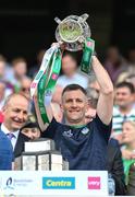 17 July 2022; Limerick selector Donal O'Grady lifts the Liam MacCarthy Cup after the GAA Hurling All-Ireland Senior Championship Final match between Kilkenny and Limerick at Croke Park in Dublin. Photo by Stephen McCarthy/Sportsfile