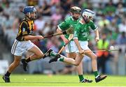 17 July 2022; Thomas Hanley, St Mary’s N.S., Knockcroghery, Roscommon, representing Limerick, during the INTO Cumann na mBunscol GAA Respect Exhibition Go Games at half-time of the GAA All-Ireland Senior Hurling Championship Final match between Kilkenny and Limerick at Croke Park in Dublin. Photo by Ramsey Cardy/Sportsfile