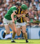 17 July 2022; Martin Keoghan of Kilkenny in action against Diarmaid Byrnes of Limerick during the GAA Hurling All-Ireland Senior Championship Final match between Kilkenny and Limerick at Croke Park in Dublin. Photo by Ramsey Cardy/Sportsfile