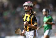 17 July 2022; Ellie Brennan, Caragh N.S., Naas, Kildare, representing Kilkenny during the INTO Cumann na mBunscol GAA Respect Exhibition Go Games at half-time of the GAA All-Ireland Senior Hurling Championship Final match between Kilkenny and Limerick at Croke Park in Dublin. Photo by Piaras Ó Mídheach/Sportsfile