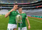 17 July 2022; Kyle Hayes and Barry Murphy of Limerick with the Liam MacCarthy Cup after the GAA Hurling All-Ireland Senior Championship Final match between Kilkenny and Limerick at Croke Park in Dublin. Photo by Ray McManus/Sportsfile