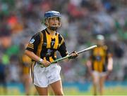 17 July 2022; Bryanne Kennedy, Loreto PS, Rathfarnham, Dublin, representing Kilkenny  during the INTO Cumann na mBunscol GAA Respect Exhibition Go Games at half-time of the GAA All-Ireland Senior Hurling Championship Final match between Kilkenny and Limerick at Croke Park in Dublin. Photo by Ray McManus/Sportsfile