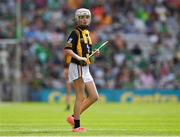 17 July 2022; Torri Spellman, New Inn N.S., Ballinasloe, Galway, representing Kilkenny  during the INTO Cumann na mBunscol GAA Respect Exhibition Go Games at half-time of the GAA All-Ireland Senior Hurling Championship Final match between Kilkenny and Limerick at Croke Park in Dublin. Photo by Ray McManus/Sportsfile