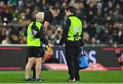 16 July 2022; Brodie Retallick of New Zealand receives medical treatment before leaving the pitch with an injury during the Steinlager Series match between the New Zealand and Ireland at Sky Stadium in Wellington, New Zealand. Photo by Brendan Moran/Sportsfile