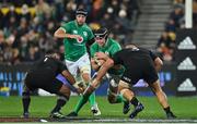 16 July 2022; James Ryan of Ireland in action against George Bower and Nepo Laulala of New Zealand during the Steinlager Series match between the New Zealand and Ireland at Sky Stadium in Wellington, New Zealand. Photo by Brendan Moran/Sportsfile