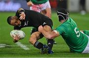 16 July 2022; Aaron Smith of New Zealand is tackled by James Ryan of Ireland during the Steinlager Series match between the New Zealand and Ireland at Sky Stadium in Wellington, New Zealand. Photo by Brendan Moran/Sportsfile