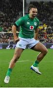 16 July 2022; James Lowe of Ireland celebrates his side's first try, scored by teammate Josh van der Flier, not pictured, during the Steinlager Series match between the New Zealand and Ireland at Sky Stadium in Wellington, New Zealand. Photo by Brendan Moran/Sportsfile