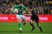 16 July 2022; Robbie Henshaw of Ireland is tackled by Will Jordan of New Zealand during the Steinlager Series match between the New Zealand and Ireland at Sky Stadium in Wellington, New Zealand. Photo by Brendan Moran/Sportsfile