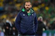 16 July 2022; Ireland head coach Andy Farrell before the Steinlager Series match between the New Zealand and Ireland at Sky Stadium in Wellington, New Zealand. Photo by Brendan Moran/Sportsfile