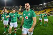 16 July 2022; Tadhg Beirne of Ireland celebrates after the Steinlager Series match between the New Zealand and Ireland at Sky Stadium in Wellington, New Zealand. Photo by Brendan Moran/Sportsfile