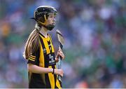 17 July 2022; Rachel Murphy, Scoil Mhoiling N.S., Tullogher, Kilkenny, representing Kilkenny during the INTO Cumann na mBunscol GAA Respect Exhibition Go Games at half-time of the GAA All-Ireland Senior Hurling Championship Final match between Kilkenny and Limerick at Croke Park in Dublin. Photo by Piaras Ó Mídheach/Sportsfile ***    ***