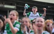 18 July 2022; A supporter during the homecoming celebrations of the All-Ireland Senior Hurling Champions Limerick at TUS Gaelic Grounds in Limerick. Photo by Piaras Ó Mídheach/Sportsfile