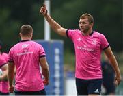 19 July 2022; Ross Molony celebrates winning rock, paper, scissors during a Leinster rugby training session at Energia Park in Dublin. Photo by Harry Murphy/Sportsfile