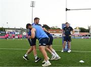 19 July 2022; Contact skills coach Sean O'Brien with Leinster players including Michael Milne during a Leinster rugby training session at Energia Park in Dublin. Photo by Harry Murphy/Sportsfile